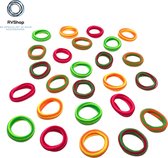 Gekleurde Gestreepte Haarelastiekjes - 50 stuks - Trendy - Fluor Kleuren - Gekleurde Haar Elastiekjes Voor Meisjes - Haarbandjes Kinderen - Meisjes - Dames - Musthave - Geen Verzendkosten