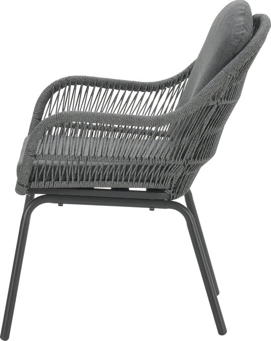 Garden Impressions Triton dining stoel - rope light grey - carbon black ...