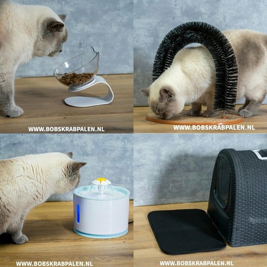 Kattenpakket kat / kitten - allesin1 - drinkfontein led - massageboog - voerbak -... bol.com