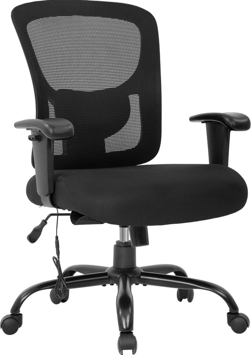 Best Office BM-BT9031-Black Ergonomische bureaustoel - Verstelbaar - Met massagefunctie - Zwart