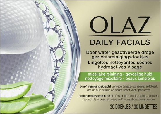Olaz Total Effects Daily Facials Gezichtsreinigingsdoekjes Gevoelige huid  30 Stuks | bol.com