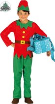 Guirma - Kerst & Oud & Nieuw Kostuum - Rood Groene Kerstelf Santas Helper Kind Kostuum - Rood, Groen - 3 - 4 jaar - Kerst - Verkleedkleding