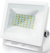 LED Bouwlamp 30 Watt - LED Schijnwerper - Aigi Iglo - Natuurlijk Wit 4000K - Waterdicht IP65 - Mat Wit - Aluminium - BES LED