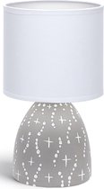 LED Tafellamp - Tafelverlichting - Aigi Atar - E14 Fitting - Rond - Mat Grijs - Keramiek - BES LED
