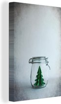 Illustration de Noël d'un sapin de Noël en papier dans un bocal en verre 80x120 cm - Tirage photo sur toile (Décoration murale salon / chambre)