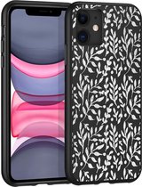 iMoshion Design voor de iPhone 11 hoesje - Bladeren - Zilver / Zwart