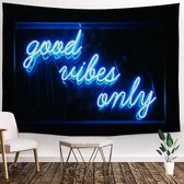 Ulticool - Good Vibes Only - Tapisserie - 200x150 cm - Groot tapisserie - Affiche