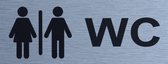 Aluminium-Plaat Wc - Deurbord - Infoplaat - 13 x 5 cm