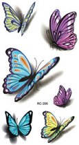 Temporary tattoo | tijdelijke tattoo | fake tattoo | vlinders - butterflies | 6 x 10.5 cm