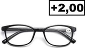 Cosy @ Home Leesbril Zwart +2.00 - Dames - Heren - Leesbrillen - Trendy - Lees bril - Leesbril met sterkte - Makkelijk - Voordeel - Met sterkte +2.00