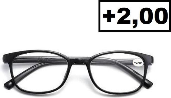 Cosy @ Home Leesbril Zwart +2.00 - Dames - Heren - Leesbrillen - Trendy - Lees bril - Leesbril met sterkte - Makkelijk - Voordeel - Met sterkte +2.00