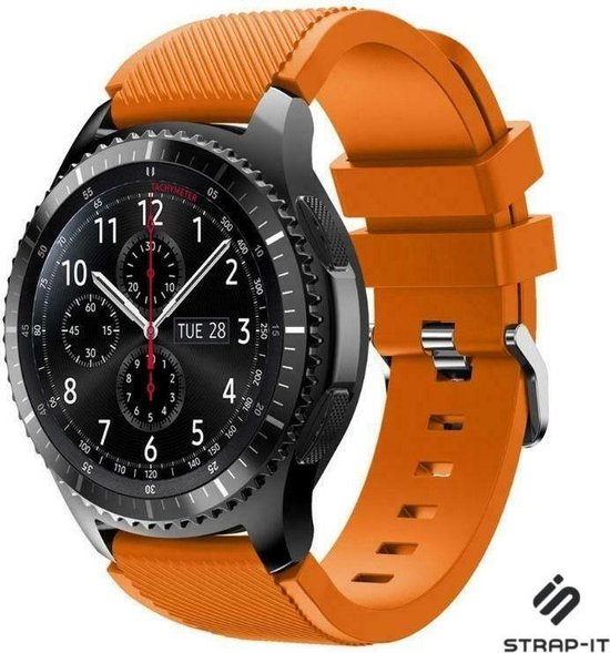 Strap-it Siliconen smartwatch bandje - geschikt voor Samsung Galaxy Watch 1 46mm / Galaxy Watch 3 45mm / Gear S3 Classic & Frontier - oranje