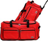 Chariot, sac de voyage, rouge, verrouillable, avec serrure, 85 litres, sac à roulettes