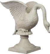 Witte zwaan - Gietijzeren beeld - Gedetailleerd sculptuur - 46,1 cm hoog