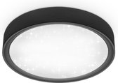 B.K.Licht - Plafondlamp - zwarte kinderkamer lamp - sterrenhemel effect - Ø25cm - 4.000K - 1.200Lm - 12W