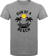 T-Shirt - Casual T-Shirt - Fun T-Shirt - Fun Tekst - Zon  - Zee- Strand  - Sport Grey - Sun Of A Beach - XXL
