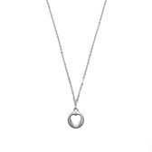 Open heart coin ketting - Zilver - 42 cm