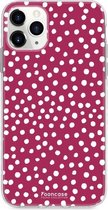 iPhone 12 Pro hoesje TPU Soft Case - Back Cover - POLKA / Stipjes / Stippen / Bordeaux Rood