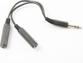 Transmedia 6,35mm Jack (m) - 2x 6,35mm Jack (v) stereo audio splitter kabel - 0,20 meter