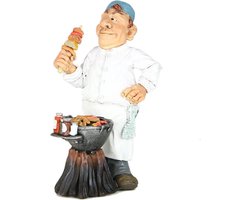 Grappige beroepen beeldje Meester BBQ – Man met barbeqeu de komische wereld van karikatuur beeldjes – komische beeldjes – geschenk voor – cadeau -gift -verjaardag kado