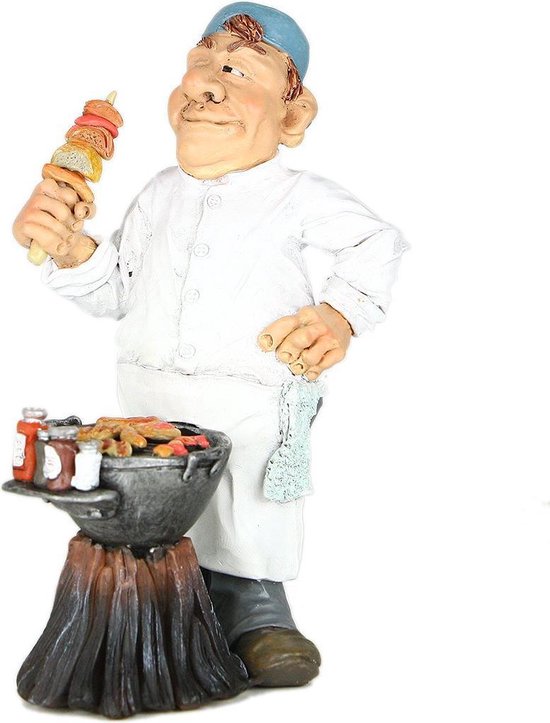 Figurine Professions drôles Master BBQ - Homme avec barbeqeu Le monde comique des figurines de caricature - figurines comiques - cadeau pour - cadeau - cadeau d'anniversaire