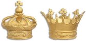 Gouden kronen - Beeld - Set van 2 - 13 cm hoog