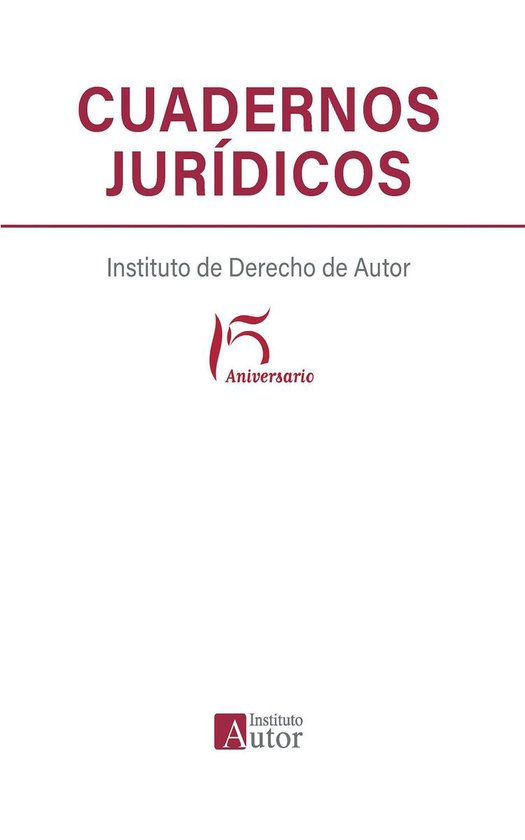 Cuadernos jurídicos del Instituto de Derecho de Autor - cover