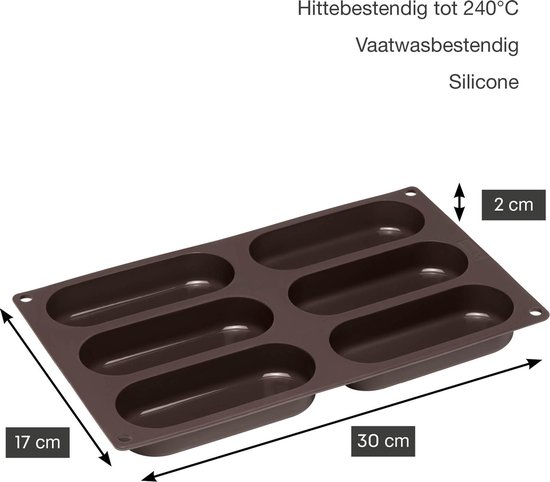 Lurch - Flexiform - Bakvorm voor 6 hotdog broodjes - Silicone - 30x17.5cm - Lurch