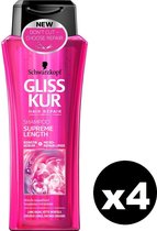 SCHWARZKOPF Gliss Kur Hair Repair Shampoo - Supreme Length - Voor Lang Haar Mét Vette Wortels - 250ml x4