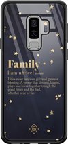 Samsung S9 Plus hoesje glass - Family is everything | Samsung Galaxy S9+ case | Hardcase backcover zwart