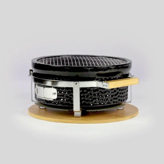 YAKINIKU - Ronde Shichirin BBQ - Tafelgrill - Hibachi - Japanse BBQ Grill - Keramische Japanese Yakitori Grill - Geschikt Voor Binchotan Houtskool - 2 t/m 6 Personen - Grilldoorsnede 29.8 cm