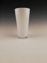 Vaas - Glas - Opaal wit - Taps - (H)22cm - Set a 2 stuks