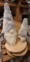 Kerst - Kabouter - Gnome - Set van 2 - Groot en Klein - Grijs