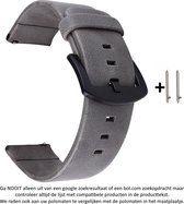 Kunstlederen Bandje - Geschikt voor 22 mm Smartwatches - Grijs - Wearablebandje