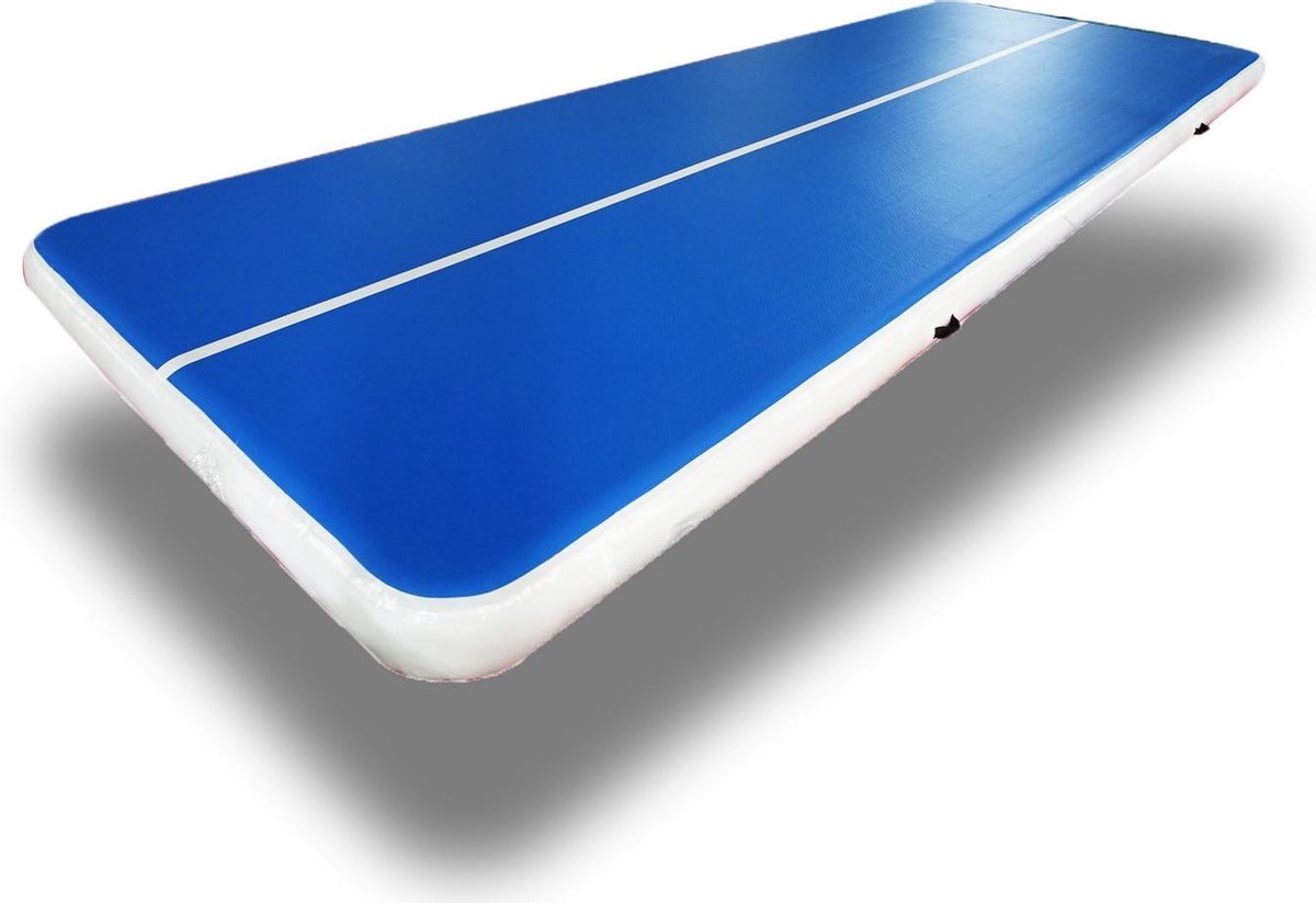 AirTrack Pro - Turnmat - Gymnastiek Blauw| 600x200x20 CM | Sporten & Spelen | Buiten & Binnen | Waterproof | Met elektrische pomp