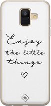 Samsung A6 2018 hoesje siliconen - Enjoy life | Samsung Galaxy A6 2018 case | zwart | TPU backcover transparant