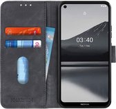 Nokia 3.4 Vintage Book Case Hoesje Wallet Zwart