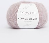 Alpaca Garen Katia Licht Roze/  Zilver  - alpaca wol - breigaren - breien - haken - sjaal breien - muts breien - debardeur breien - super zacht - garen - breiwol