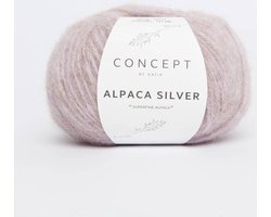 Alpaca Garen Katia Licht Roze/  Zilver  - alpaca wol - breigaren - breien - haken - sjaal breien - muts breien - debardeur breien - super zacht - garen - breiwol