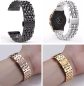 Smartwatch bandje - 4 pack - Geschikt voor Samsung Galaxy Watch 3 41mm, Active 2, 20mm horlogebandje - RVS metaal - Fungus - Fijne schakel - Zilver Zwart Goud Rosegoud