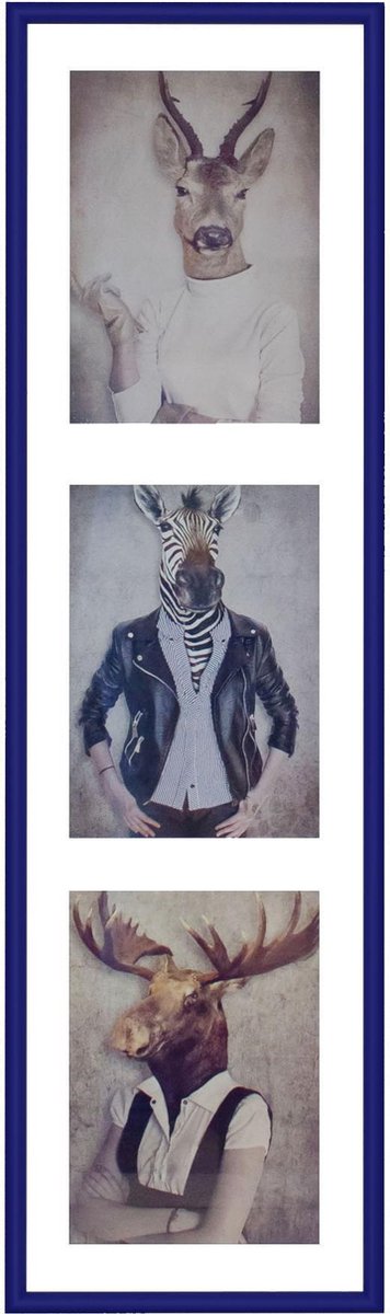 Henzo Fotolijst - Henzo - Napoli Gallery - Collagelijst voor 3 foto's - Fotomaat 15x20 cm - Blauw