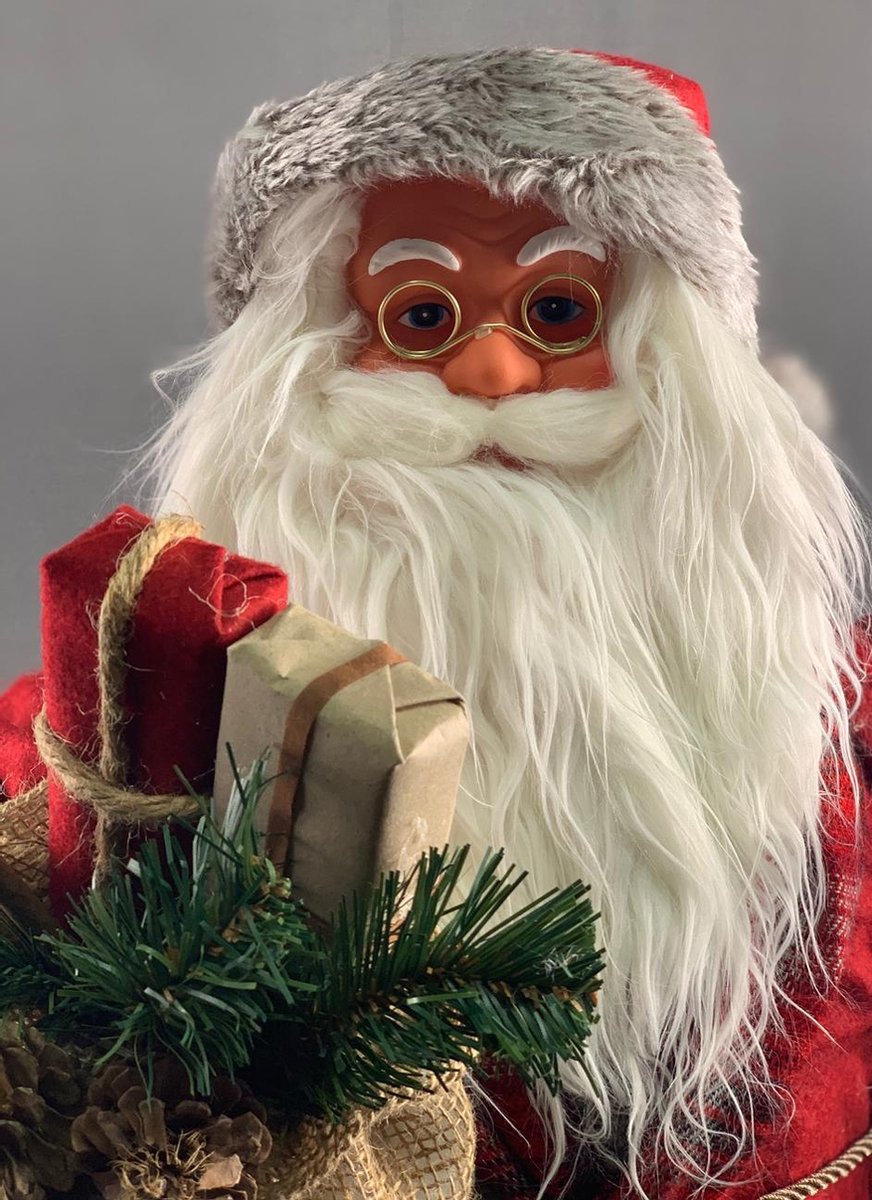Italiaans terrorist Geliefde Seta Fiori - kerst - kerstman - pop - met bril – rood – kerstdecoractie  voor binnen - 85cm | bol.com