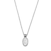 Coral tag ketting - Choker Collier - Zilver - 42 cm