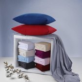 Bed Couture  Flanel Fleece Kussenslopen - 100% Katoen Extra zacht en Warm - Set van 2 - 50x70  Cm - Rood