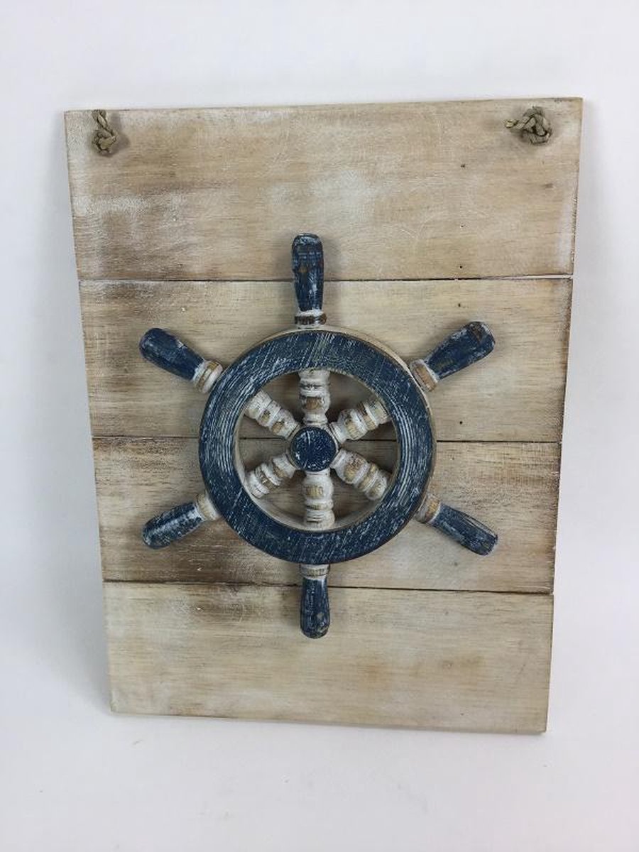 Beach Stuurwiel 30x40 cm handgemaakt van hout