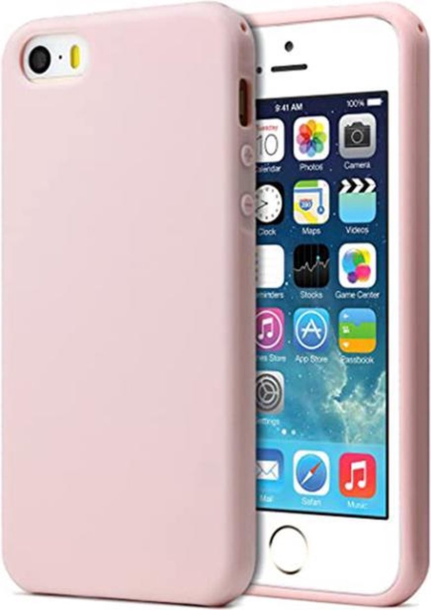 efficiënt Conventie Humaan iPhone 5/5S/SE 2016 hoesje roze siliconen case apple iPhone 5/5S/SE 2016  hoesjes cover... | bol.com