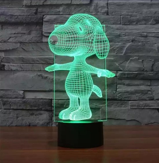 Nachtlampje Led Snoopy voor Kinderen en Baby - Kinderlamp - 7 Kleuren - USB  kabel | bol.com