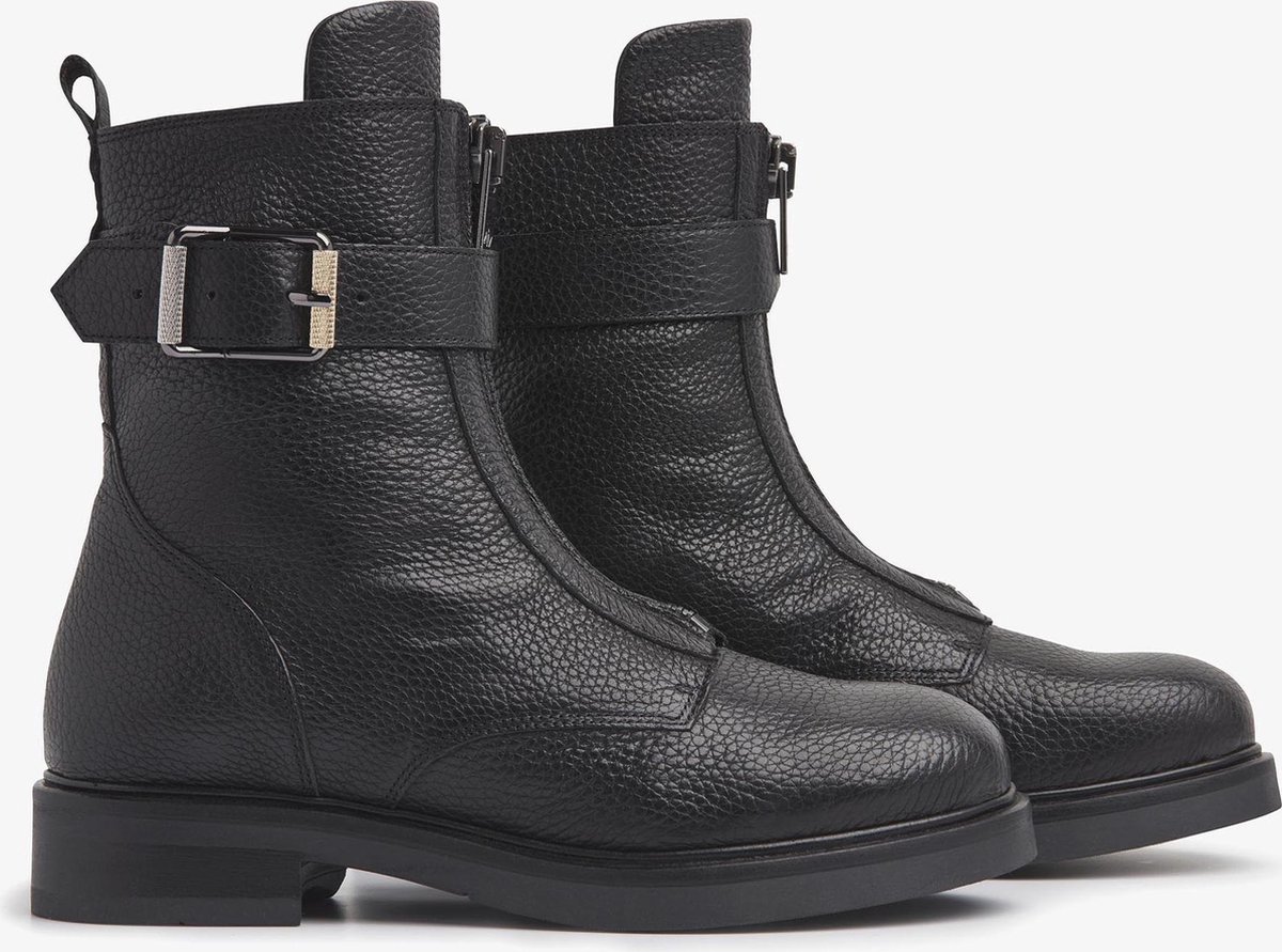 VIA VAI Viola Strip Biker Boots - Zwart - Maat 37 | bol.com