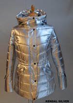 C&D casual wear KENDAL SILVER gewatterde jas met verborgen kap maat S