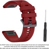Siliconen horlogebandje - Geschikt Voor Garmin - 26 mm - Rood - Wearablebandje